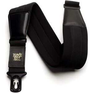 Neoprene wide guitar strap black adjustable polylock for electric acoustic